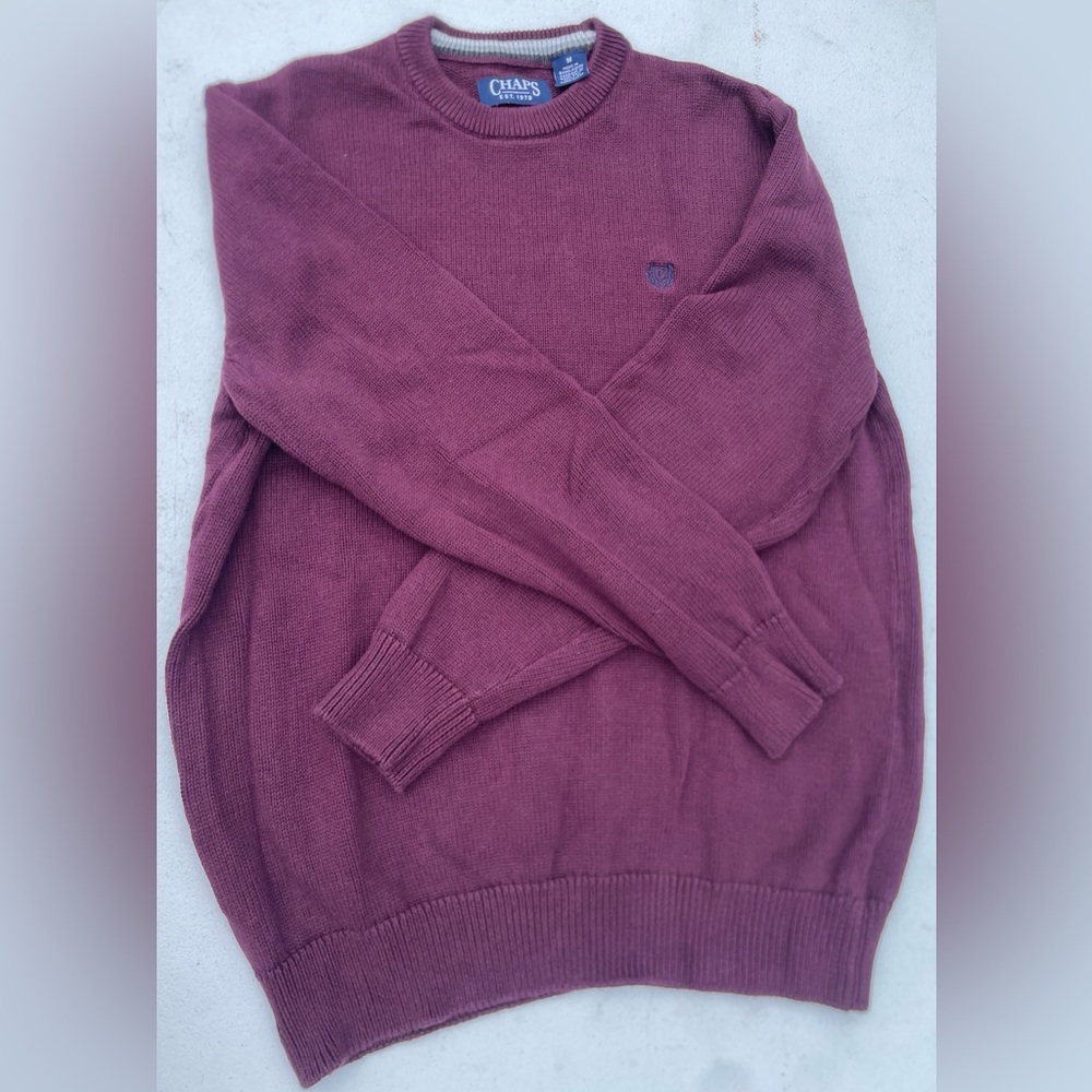 Chaps Men's Burgundy Crewneck Sweater